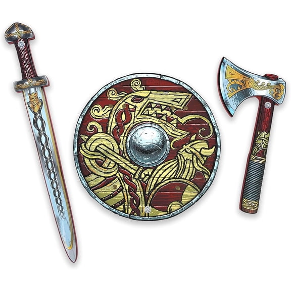 Liontouch - Viking Foam Sword, Shield & Axe | For Boys Aged 3-8 Years | Medieval Set For Berserkers