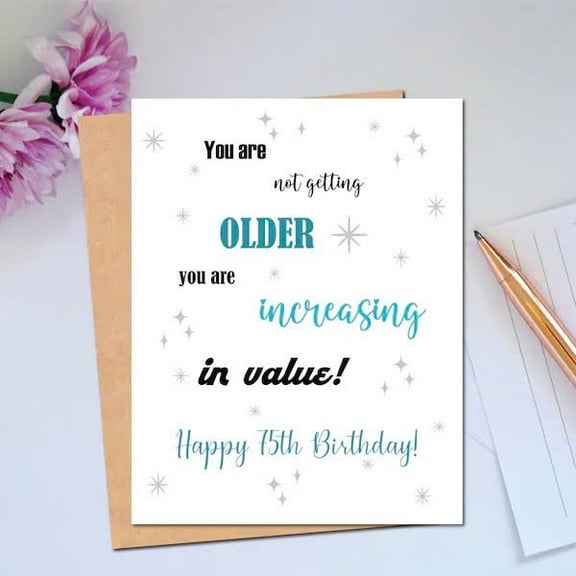 15th Birthday Card – “Not Getting Older, Increasing in Value” – Funny Design with Envelope Included – Perfect for Celebrating Milestones