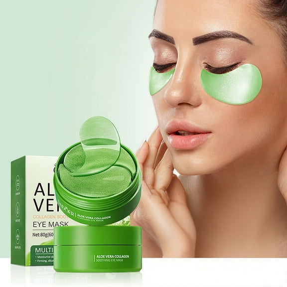 SDJMa 30 Pairs Aloe Vera Soothing Eye Patches, Hydrating Gel Eye Mask for Dark Circles, Puffiness, and Wrinkles