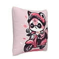 thumbnail image 3 of LNWH Cartoon Raccoon Motorcycle Throw Pillow Covers, Square Soft Linen Decorative Pillow Cases, 18"x18", 3 of 8