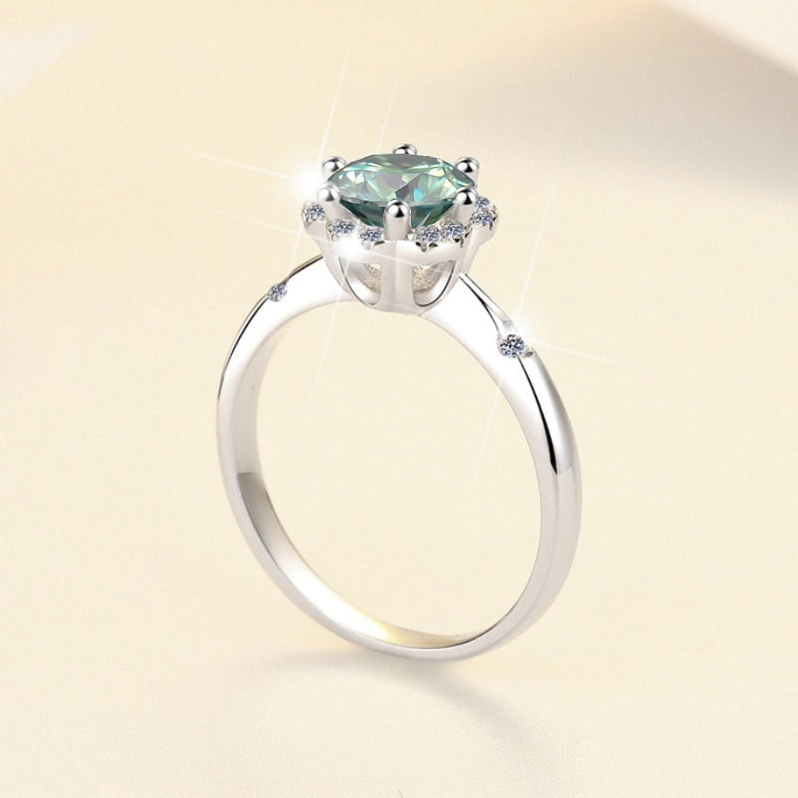 1 Carat Moissanite Wedding Ring for Women Engagement Rings for Women Diamond 18K White Gold Plated 925 Sterling Silver Moissanite Diamond Promise Rings Womens Diamond Ring
