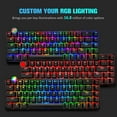 thumbnail image 2 of 60% Mechanical Gaming Keyboard Brown Switch Mini 68 Keys Wired Type C 18 Backlit Effects,Lightweight RGB 6400DPI Honeycomb Optical Mouse,Gaming Mouse Pad for Gamers and Typists (Black), 2 of 9