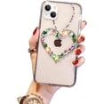 thumbnail image 7 of Compatible with iPhone 14 Clear Case Love Heart Cute Bling Diamond Glitter Rhinestone Sparkle Shiny Bumper Design Soft Silicone Luxury Fashion Protective Transparent Phone Case, 7 of 7