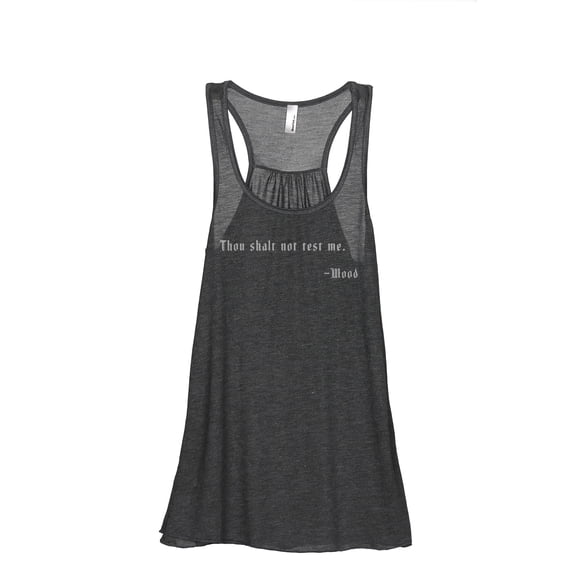Thou Shalt Not Test Me Women's Fashion Sleeveless Flowy Racerback Workout Yoga Tank Top Charcoal Grey 2X-Large