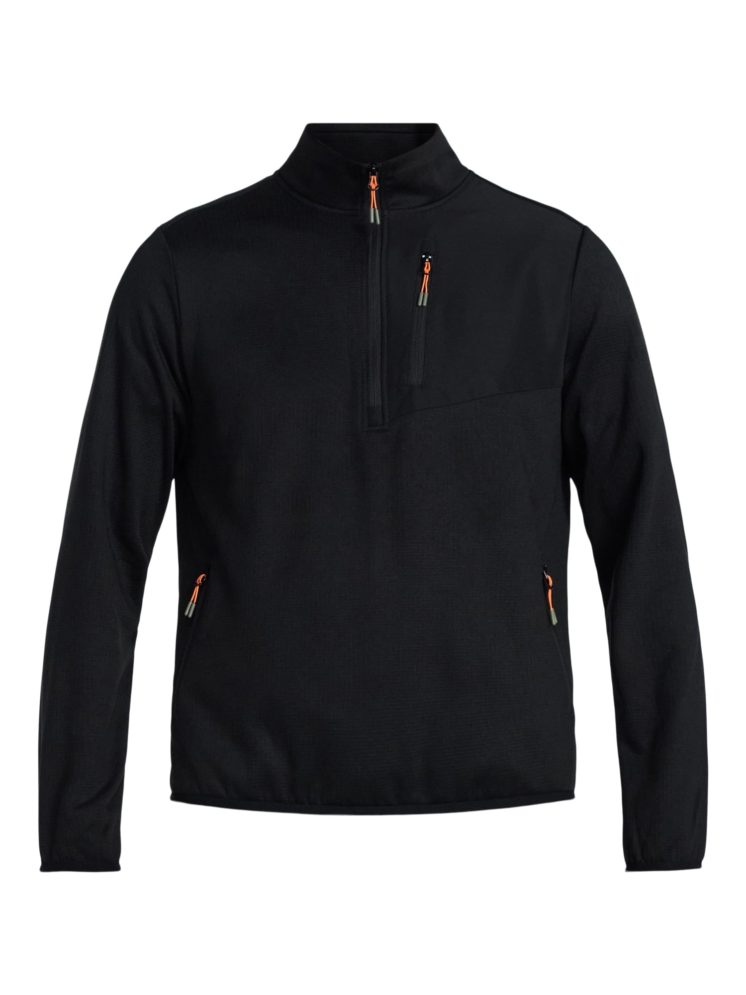 Ozark Trail Men's and Big Men's Quarter Zip Grid Fleece Jacket, Sizes S-3XL