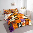 thumbnail image 2 of Feelyou Spooky Ghost Pumpkin Twin Bedding, Cute Orange Maple Leaf Bedding Comforter Set, Halloween Reversible, 7-Piece, 2 of 7