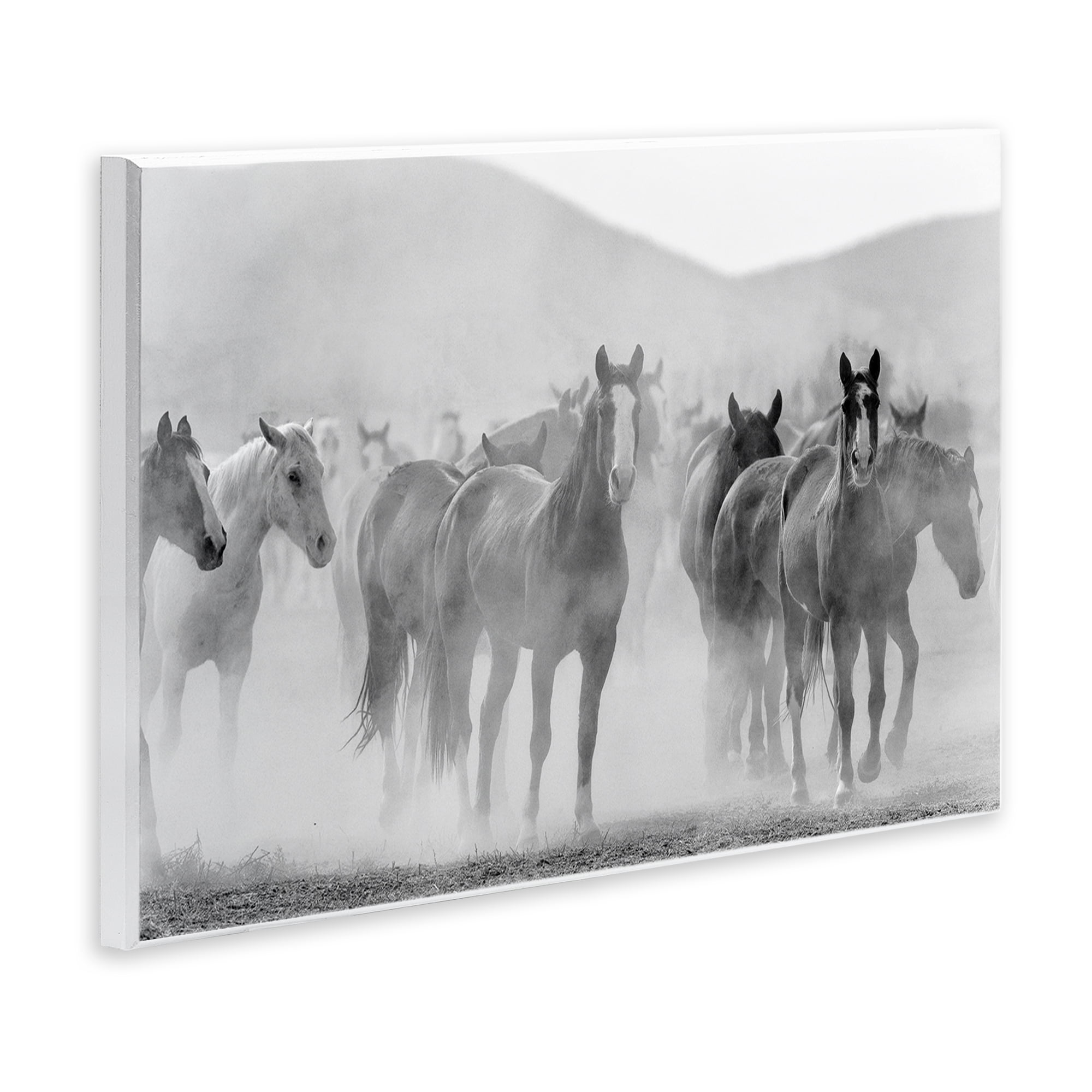 Stupell Industries Running Horse Herd Animals Painting Unframed Art Print Wall Art, 19 x 13