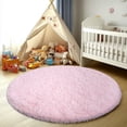 thumbnail image 4 of SARAG 4x4ft Circle Rug for Bedroom,Furry Carpet for Children Kids Room,Cute Soft Shaggy Area Rug for Girls,Pink, 4 of 8