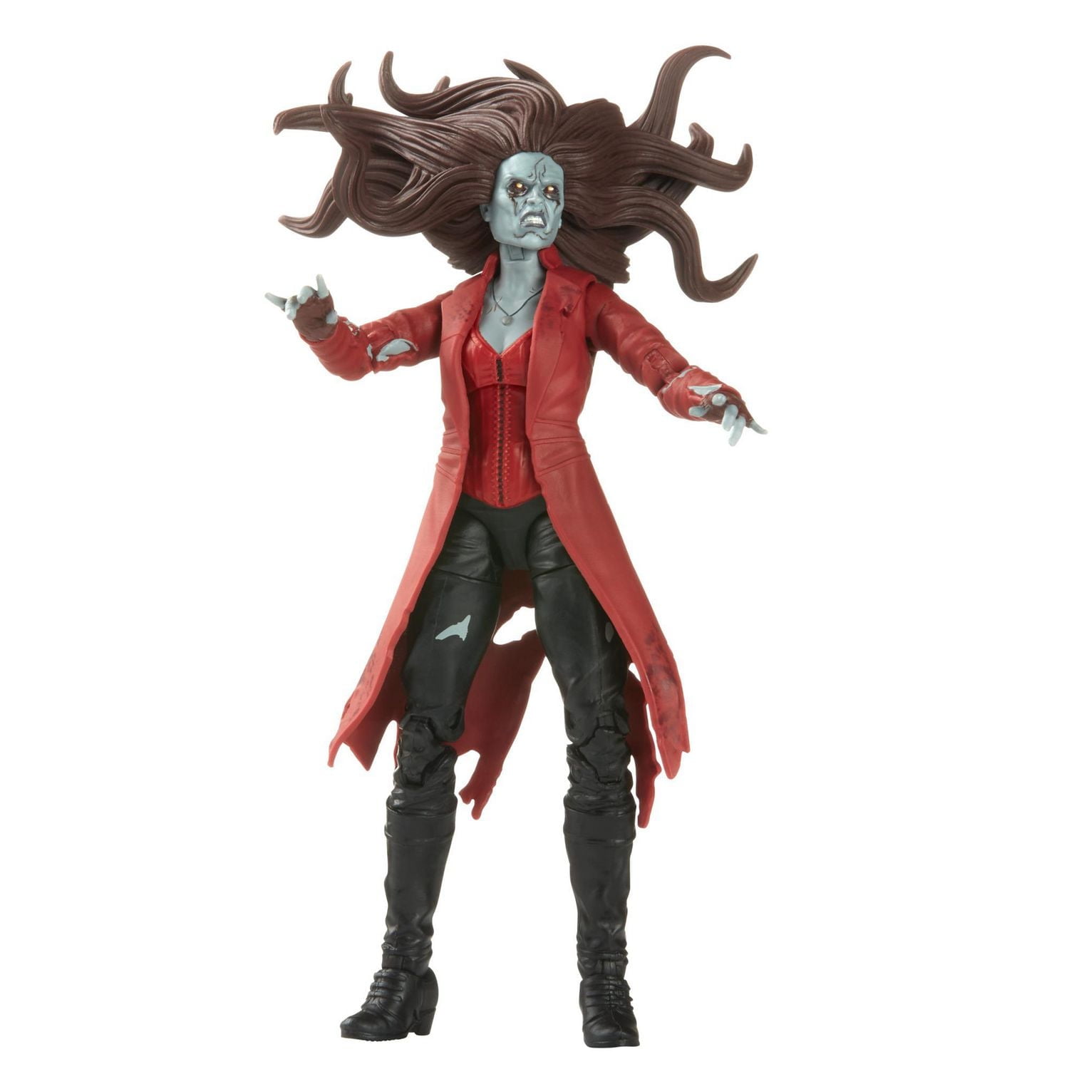 Marvel Legends Series MCU Disney Plus What If Zombie Scarlet Witch Action Figure 6-inch Collectible Toy, 2 Accessories and 1 Build-A-Figure Part