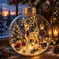 thumbnail image 6 of Glowing Christmas Diorama Ornament Light-Up Holiday Scene with Warm LED, Clear Acrylic Hanging Decor for Tree, 8 Designs, 6 of 9