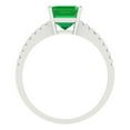 thumbnail image 4 of 2.7 ctw Solitaire with Zirconia Diamond Accents Anniversary Ring for Women | Cushion Cut Simulated Emerald | Hyperallergenic Solid 14K White Gold, 4 of 5