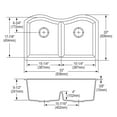 thumbnail image 2 of Elkay Elgulb3322 Quartz Classic 33" Undermount Double Basin Quartz Composite Kitchen Sink, 2 of 7