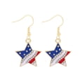 thumbnail image 3 of QIQUWOHUL American Independence Day Earrings Pendant Flag Red Blue White Lightweight Fashion Rhinestone Heart Shape, 3 of 3