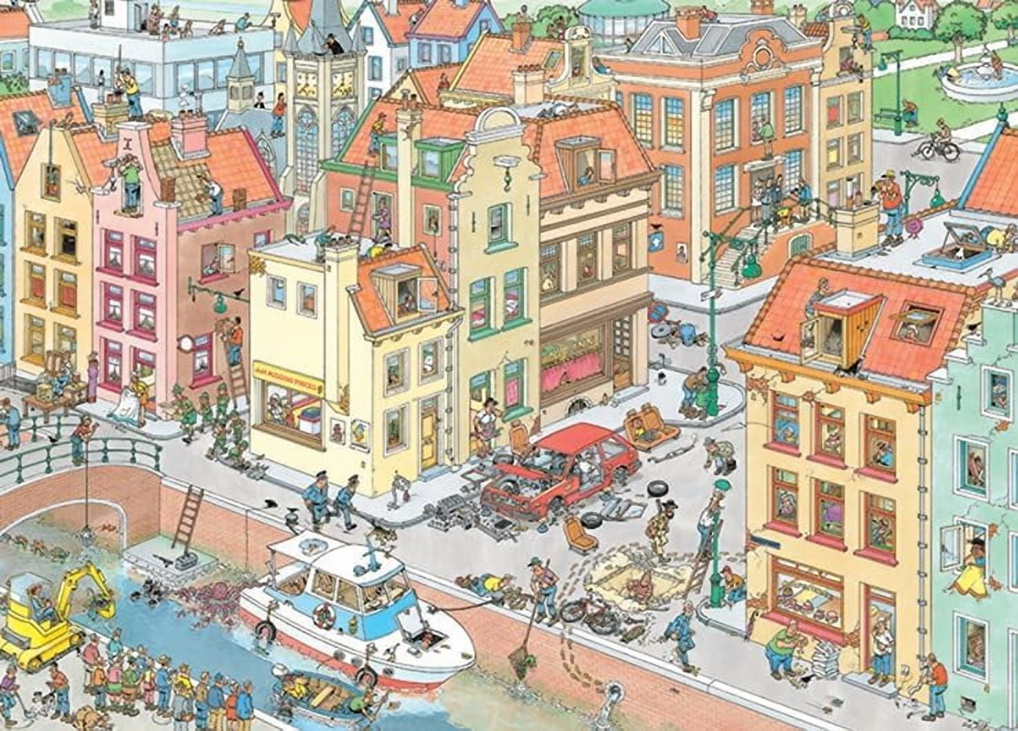 , Jan Van Haasteren - 'The Missing Piece' Unique Comic Fun Designed Jigsaw Puzzle for Adults - 1,000 Piece 29.5" x 19.7"