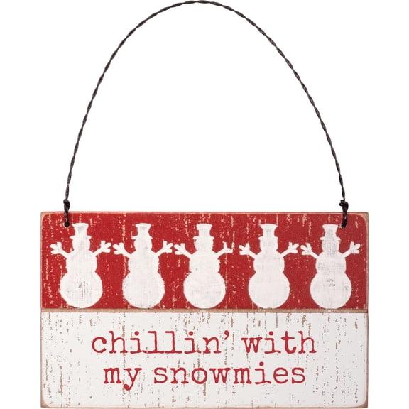 Primitives By Kathy 112347 Chillin' with My Snowmies Ornament, 3 Inch, Multicolor
