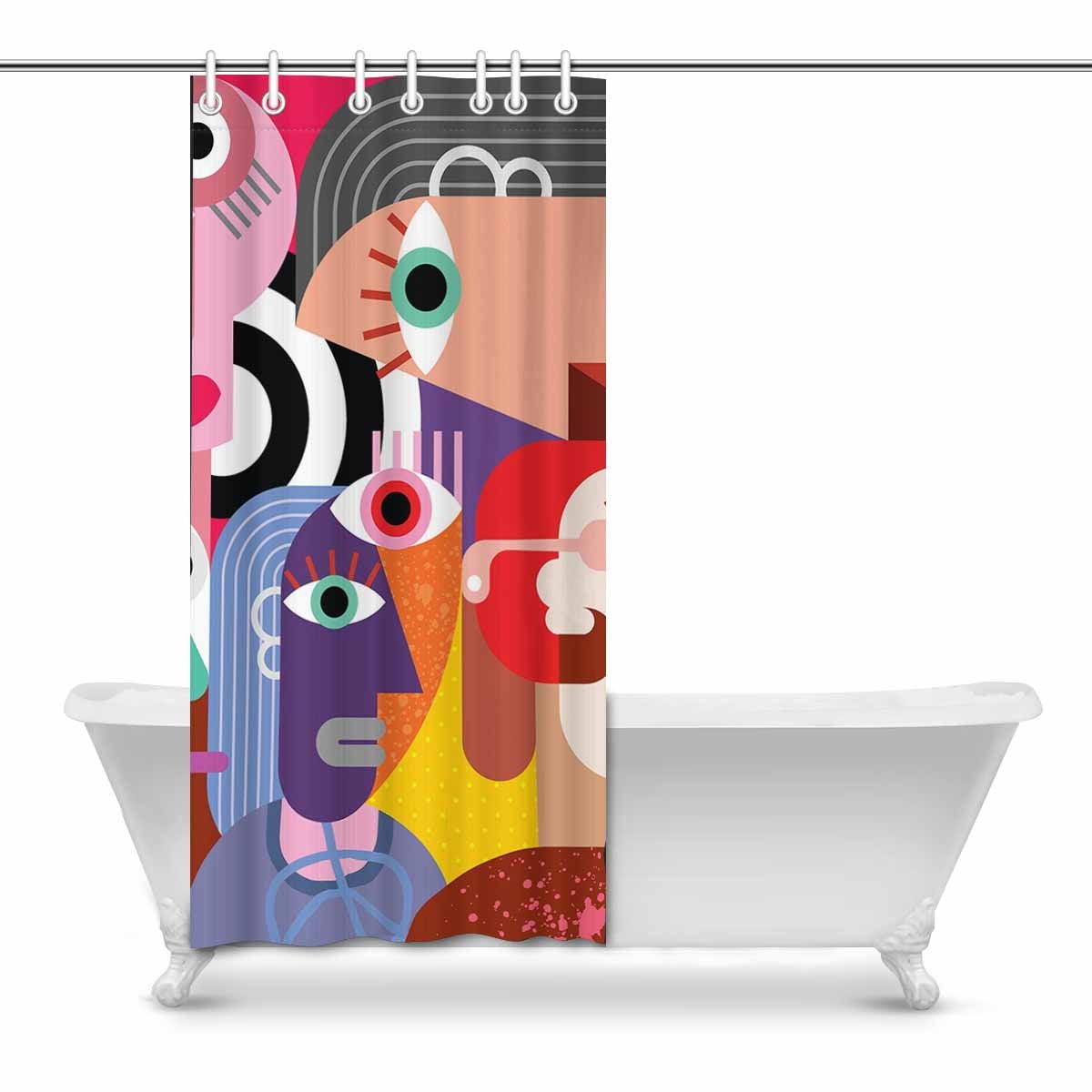 Pop Six Women And Dog Art Art Bathroom Decor Shower Curtain 36x72 Inch Walmart Canada
