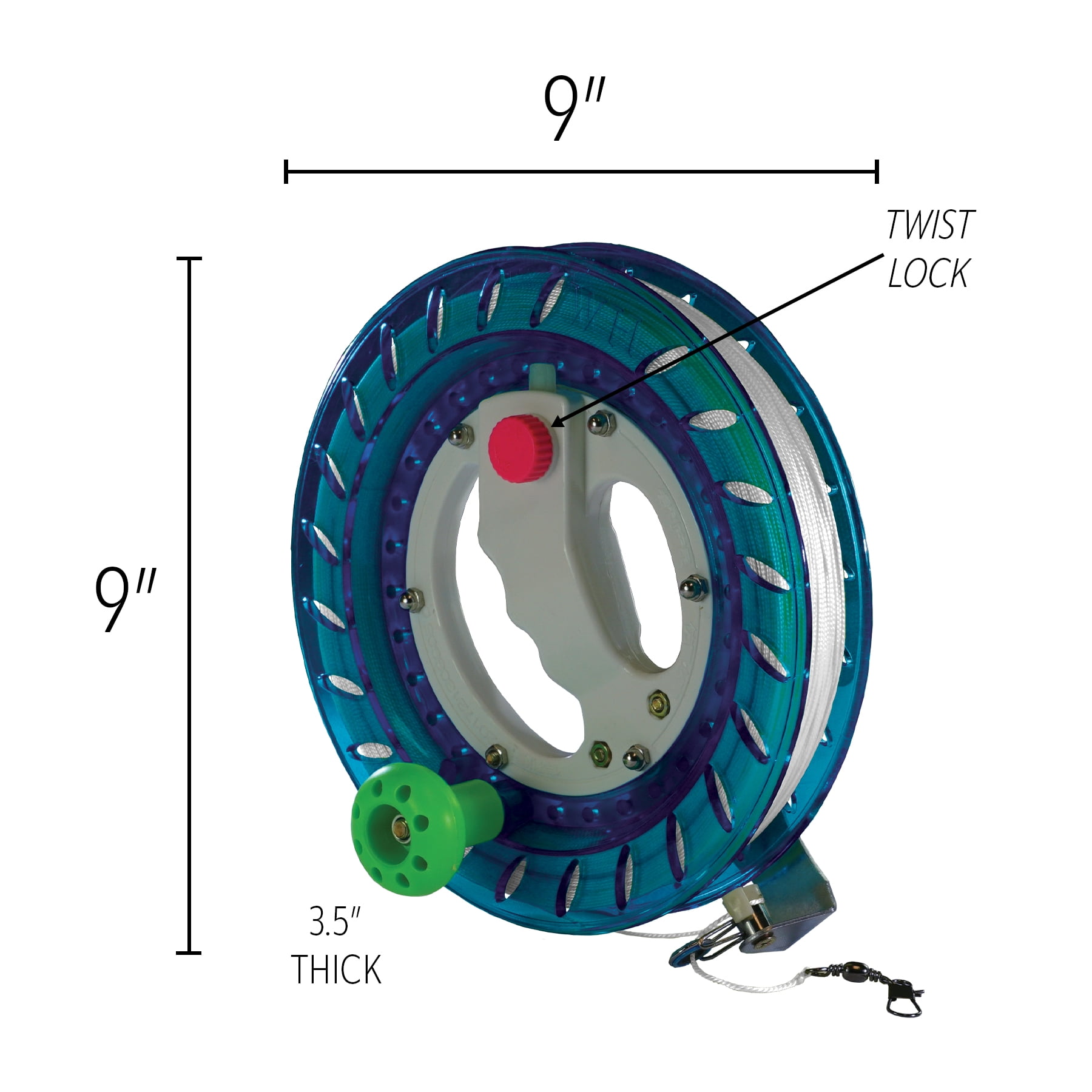 In the Breeze 3447 — 80 LB x 800' 9-inch Braided LineKite Reel, Blue — Kite Flying Accessory — Kite Reel with Line