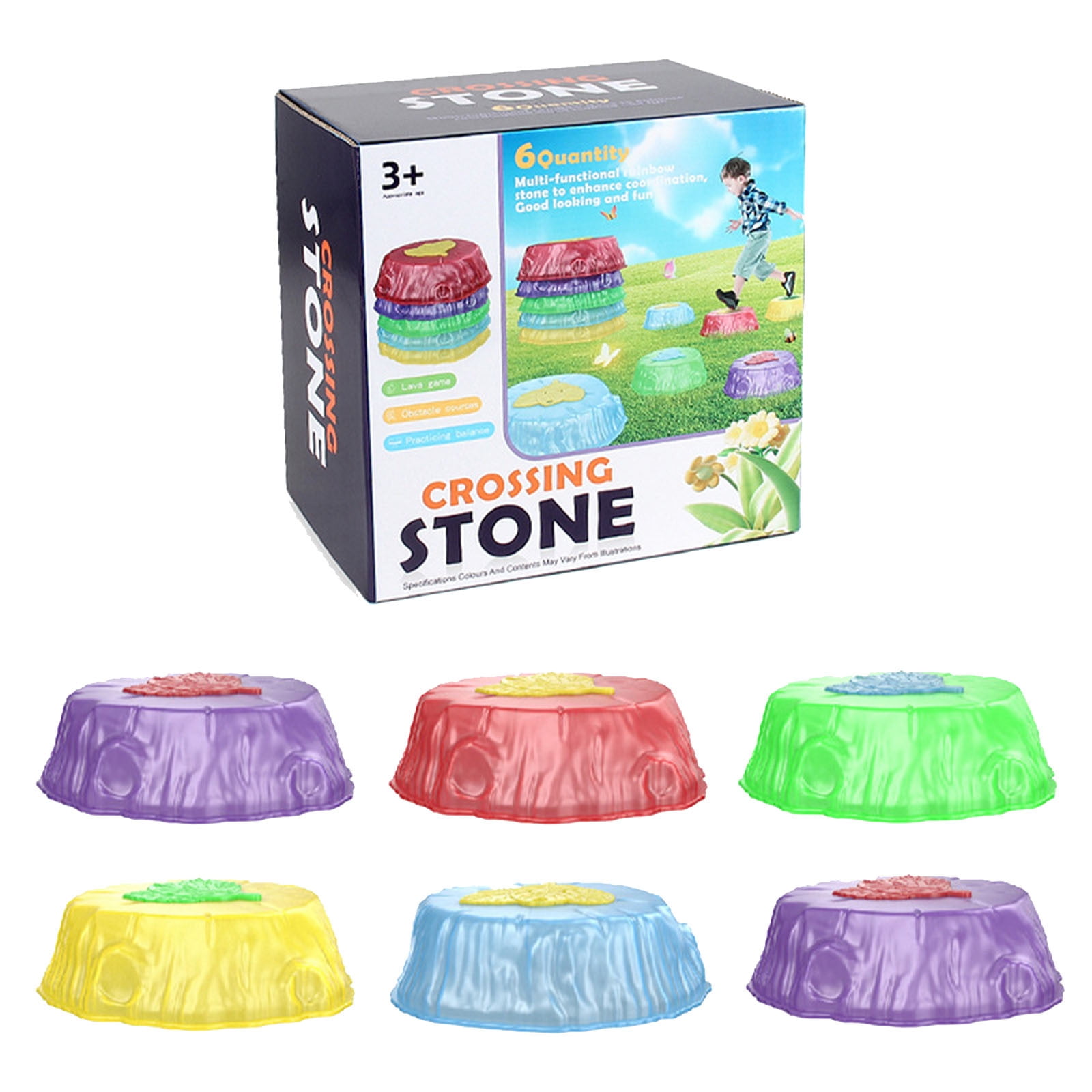 Stepping Stones Set for Kids,Non-Slip Balance River Stones Jumping Stones,Indoor Outdoor Toys,Preschool Obstacle Course Sensory Fitness Equipment Gross Motor Toys for Toddlers 3 - 6