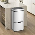 thumbnail image 2 of Costway 19 Gal Kitchen Trash Can with Soft Closing Lid & Stay-open Design Inner Buckets Silver, 2 of 10