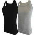 thumbnail image 2 of Different Touch 2 Pack Men G-Unit Style Square Cut Tank Top, 2 of 3