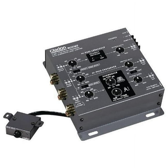 Clarion 3-Way Electronic Crossover with Remote Subwoofer Level Control & Behind Panel Mount Capability
