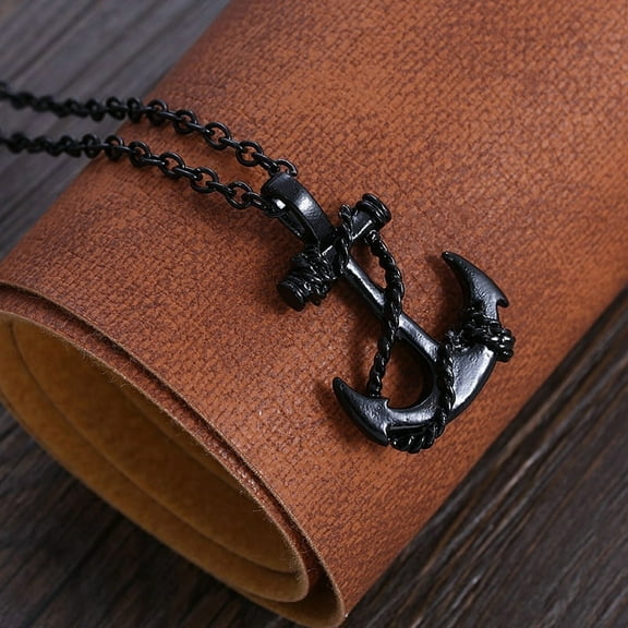 Stainless Steel Pendant Necklace Pirate Anchor Antique Silver Gold 23.5" A257