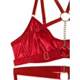 thumbnail image 2 of Sexy Pu Leather Strappy Underwire Garter Belt Lingerie Set, 2 of 5