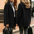 thumbnail image 5 of Fancifize Peacoat for Women Single Breasted Notched Collar Wool Trench Coat with Pockets,S-3XL, 5 of 8