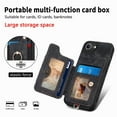 thumbnail image 3 of Dteck for iPhone 16e Case Wallet with Card Holder, RFID Blocking PU Leather Protective Case with Ring Holder Stand Wrist Strap for iPhone 16e 6.1 Inch 2025,Black, 3 of 9