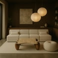 thumbnail image 2 of Meridian Furniture Liona Beige Marble And Acacia Wood Coffee Table, 2 of 9