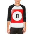 thumbnail image 1 of Halloween Billiard Pool Ball Eleven Costume All Over Mens Raglan T Shirt, 1 of 2