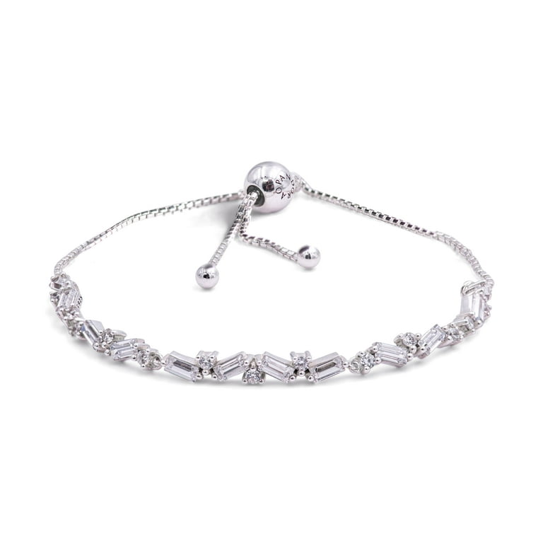 Pandora Sparkling Ice Cube Slider Tennis Bracelet - Walmart.com
