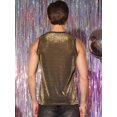 thumbnail image 3 of DARING DIVA Men's Glitter Tank Top Sleeveless Disco See Through Sparkly Vest M Golden, 3 of 7