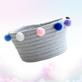 thumbnail image 6 of Raindrops Gray Round Cotton Rope Storage Basket 1Pc for Home 16x16x9cm, 6 of 8