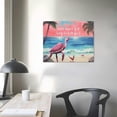 thumbnail image 3 of Nawypu  Tropical Ocean Wall Art Pink Flamingo Sea Turtle Coastal Beach Framed Canvas Wall Art for Living Room Inspirational Farmhouse Wood Prints Pictures for Bathroom Bedroom Dorm Wall Decor,, 3 of 4