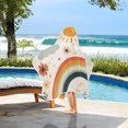 thumbnail image 3 of Yayeee Kids Hooded Towels Toddler Soft Absorbent Beach Bathing Wrap 50" x 23.5", Cute Rainbow, 3 of 5