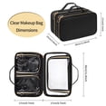 thumbnail image 4 of Neceser de viaje OCHEAL de maquillaje transparente de doble capa, negro, 4 of 9