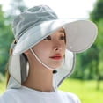 thumbnail image 6 of Guiexla Unisex Sunhat with Detachable Front Cover Face Neck Hollow Mesh Great Breathability Anti UV Sunscreen Long Brim Outdoor Fishing Cycling Gardening Camping Cap, 6 of 7