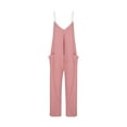 thumbnail image 4 of LOVZFMLL Combinaison pour Femmes Mode Femmes Combinaison Décontractée Solide Bretelles Combinaisons Larges Poches Bretelles Pantalon, 4 of 5