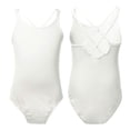 thumbnail image 1 of Kaerm Justaucorps de Danse Ballet Sans Manches pour Filles Dos Croisé Classique Ivoire m, 1 of 6