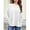 White, variant on Fancyglim Plus Size Sweatshirts for Women Crew Neck Tops Long Sleeve Oversized Fleece Shirts with Pockets Thumb Holes Khaki 2XL