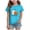 Gt253-Sky Blue, variant on xaweyi Girls Halloween Party Outfit T Shirt Short Sleeve Crew Neck Ghost Pumpkin Cartoon Casual Top