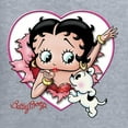 thumbnail image 5 of Wild Bobby, Betty Boop Heart Blowing Kiss Dog Betty Boop Unisex Crewneck Sweatshirt, Heather Grey, Small, 5 of 5