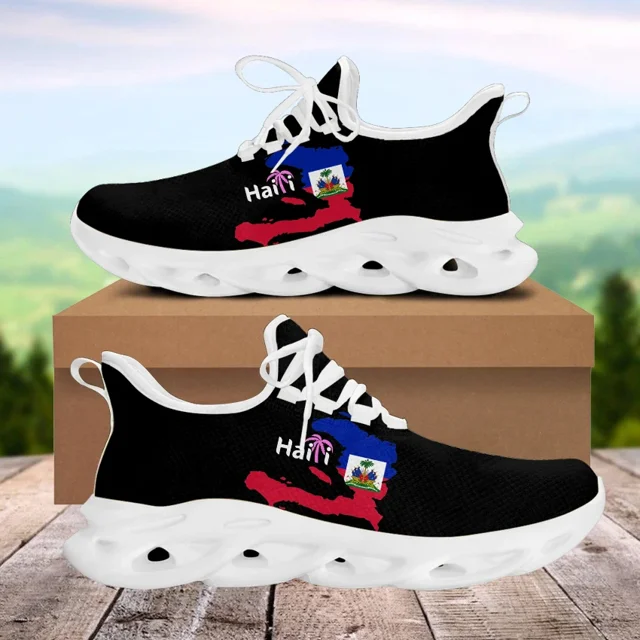 Zapatos para mujer, clásicos, con bandera nacional de Haití, zapatillas informales para correr, calzado transpirable, zapatos personalizados para hombres