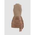 thumbnail image 3 of Women Sleeveless Bodycon Mini Tank Dresses with Ruched Wrap Tie Cover Up Skirts Camel Color XS (Tie Dye Summer Dresses), 3 of 6