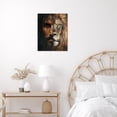 thumbnail image 2 of Lion and Man Canvas Wall Art Abstract Creative Splicing Art Printing Poster Modern Art Decoration Living Room Bedroom Bathroom Office Wall Decor,12x12 Inches, 2 of 5
