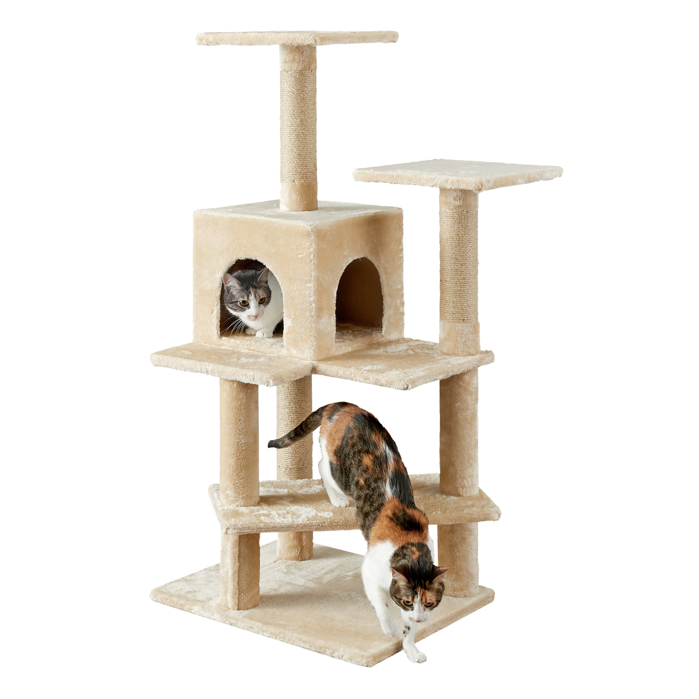Two by Two Portland - Beige Scratching Post Cat Furniture - 50.8 in. Tall