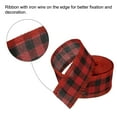 thumbnail image 6 of Uxcell 1.57 Inch Wide 6.56 Yards Polyester Gingham Ribbon Wired Edge Ribbon, 1 Pack for Decoration Red and Black, 6 of 6