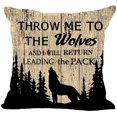 thumbnail image 1 of Housse de Coussin Décorative en Coton Lin Carré pour Canapé 18"X18 Pouces (Wolf)), 1 of 2