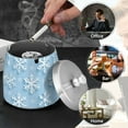 thumbnail image 4 of Yayeee Ashtray with Lid for Cigarette Smokeless Stainless Steel Home Ash Holder, Blue Snowflake, 4 of 7